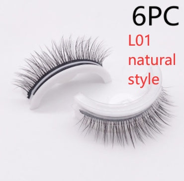 Reusable 3D Mink Lashes Natural False Eyelash - Krispfy.comes Self Adhesive Fake Glue Free Makeup Eyelash Extension Silk