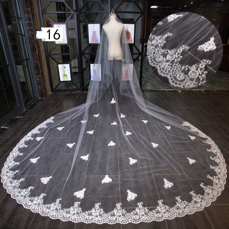 Krispfy.com Bride Wedding Master Wedding Veil Long Long Tail