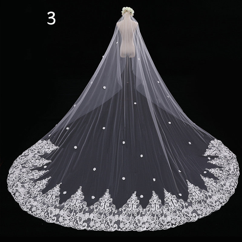 Krispfy.com Bride Wedding Master Wedding Veil Long Long Tail