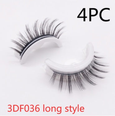 Reusable 3D Mink Lashes Natural False Eyelash - Krispfy.comes Self Adhesive Fake Glue Free Makeup Eyelash Extension Silk