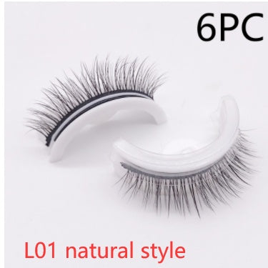 Reusable 3D Mink Lashes Natural False Eyelash - Krispfy.comes Self Adhesive Fake Glue Free Makeup Eyelash Extension Silk