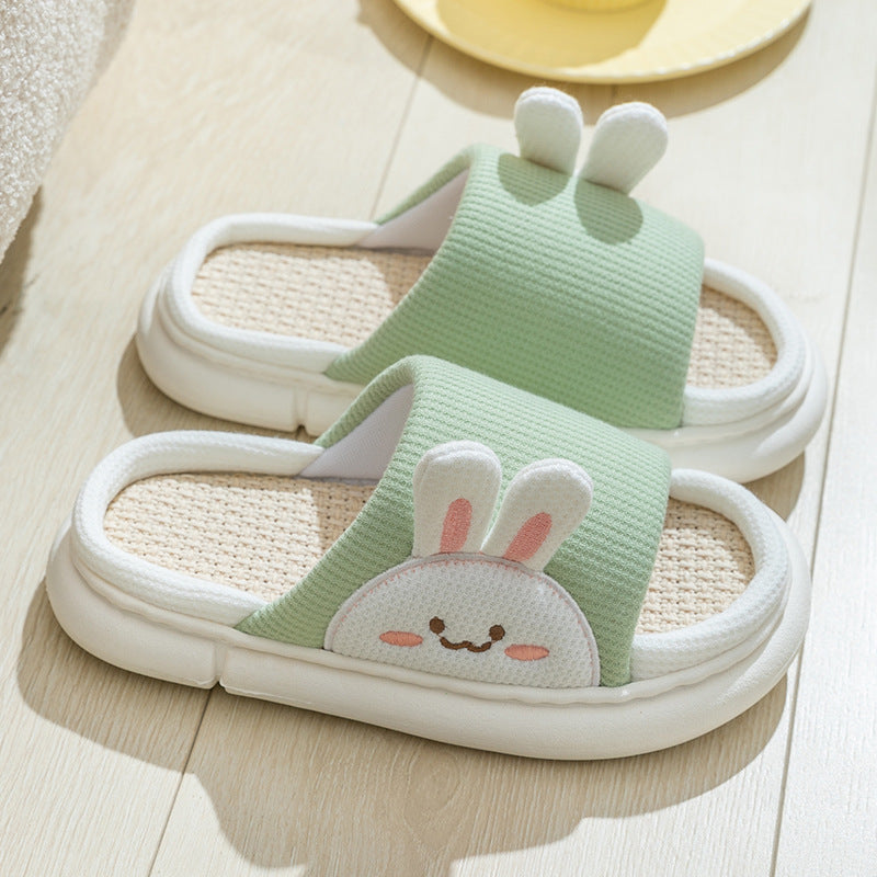 Krispfy Orignals USA - Cute Rabbit Slippers Linen House Shoes For Women