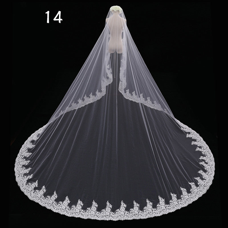 Krispfy.com Bride Wedding Master Wedding Veil Long Long Tail