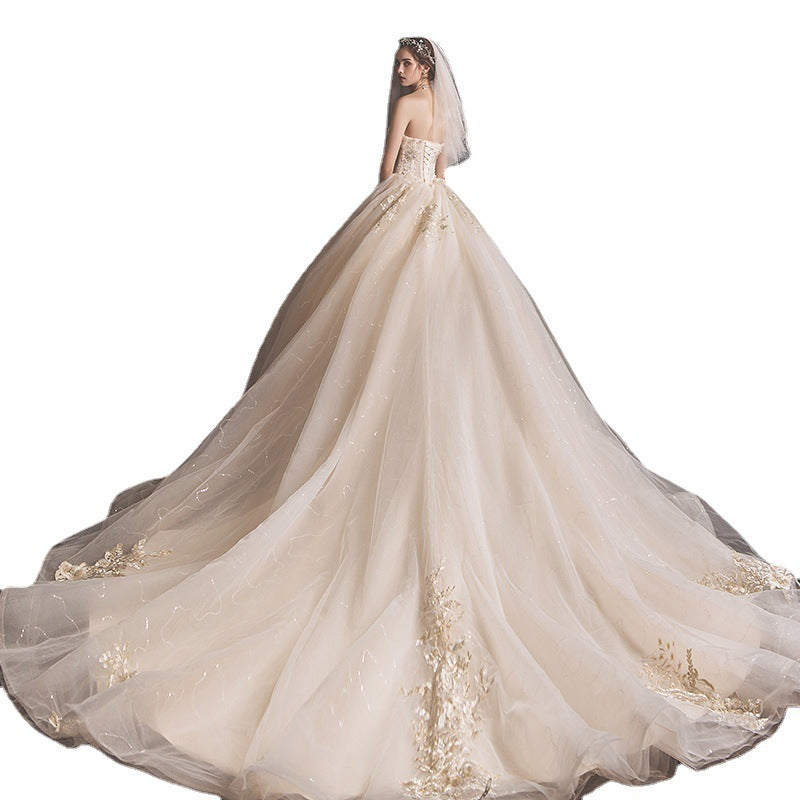 Krispfy.com Bride Summer Tube Top Mori Style Trailing Skirt