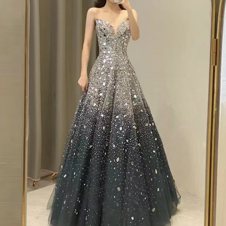 Krispfy.com Blue Heavy Industry Wedding Evening Dress