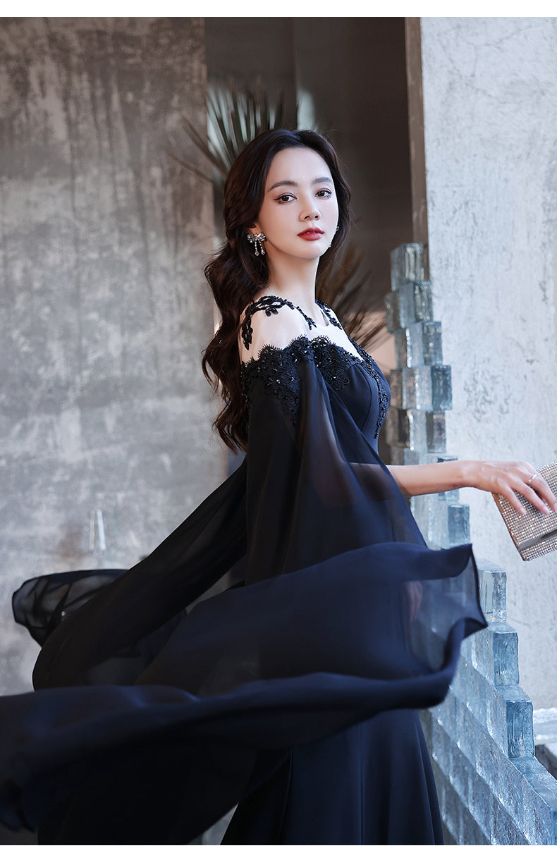 Krispfy.com Black Evening Dress For Women With A High-end Feel