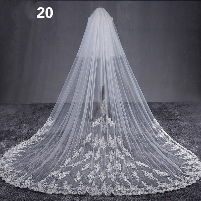 Krispfy.com Bride Wedding Master Wedding Veil Long Long Tail