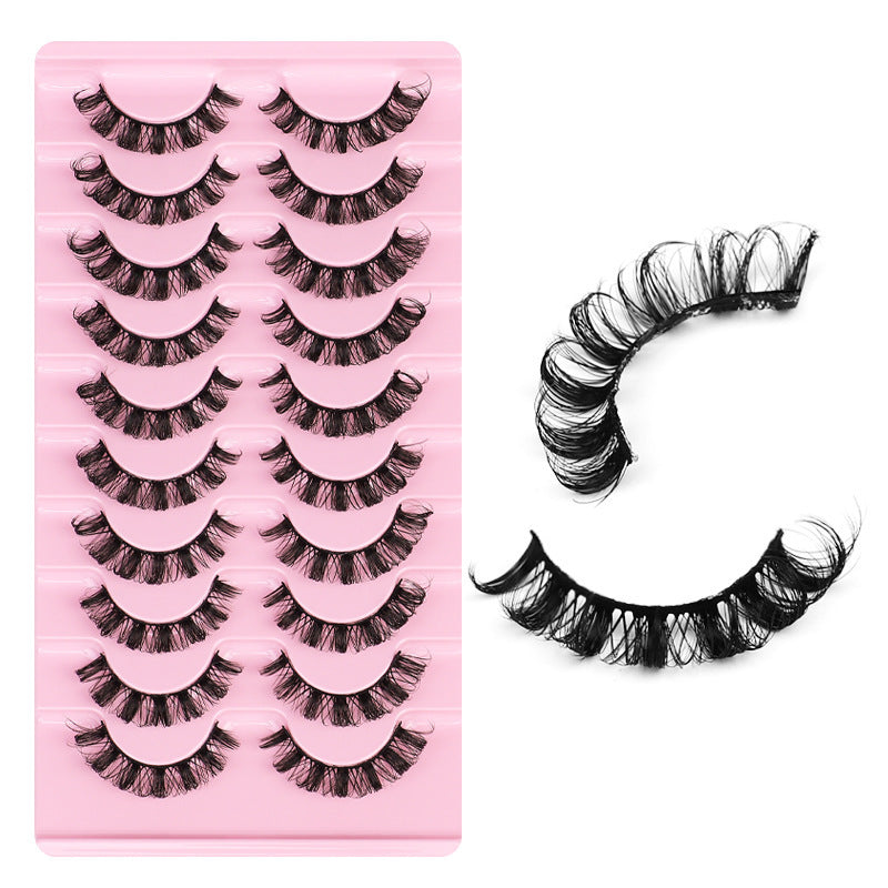 Krispfy Cosmetics False Eyelashes, DD Curve, Thick, Eyelash, Ten Pairs
