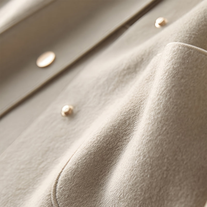 Elegant Women's Single-Breasted Raglan Sleeve Coat With Button & Pocket Details - Retro Style Casual Jacket