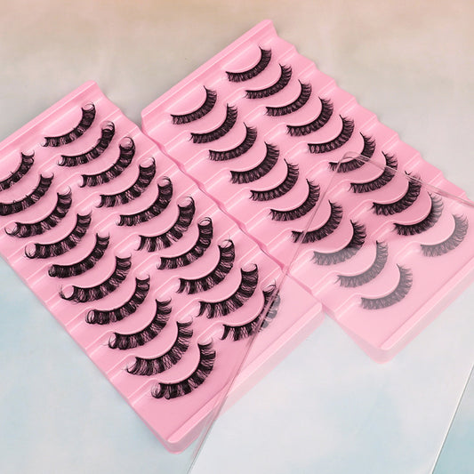 Krispfy Cosmetics False Eyelashes, DD Curve, Thick, Eyelash, Ten Pairs
