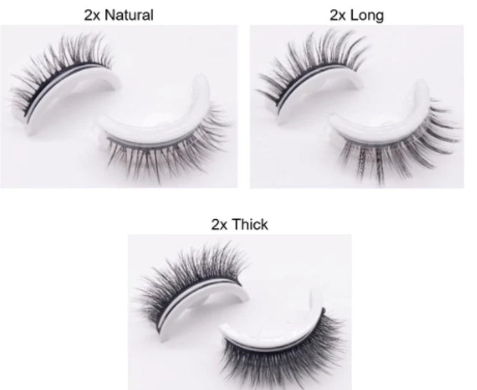 Reusable 3D Mink Lashes Natural False Eyelash - Krispfy.comes Self Adhesive Fake Glue Free Makeup Eyelash Extension Silk