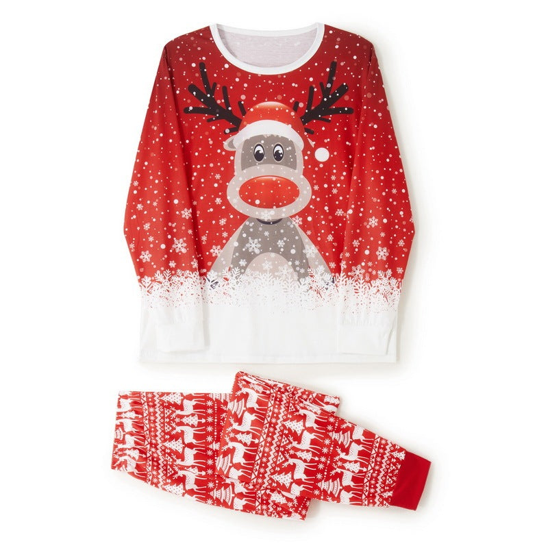Christmas Print Long Sleeve Casual Parent-child Set