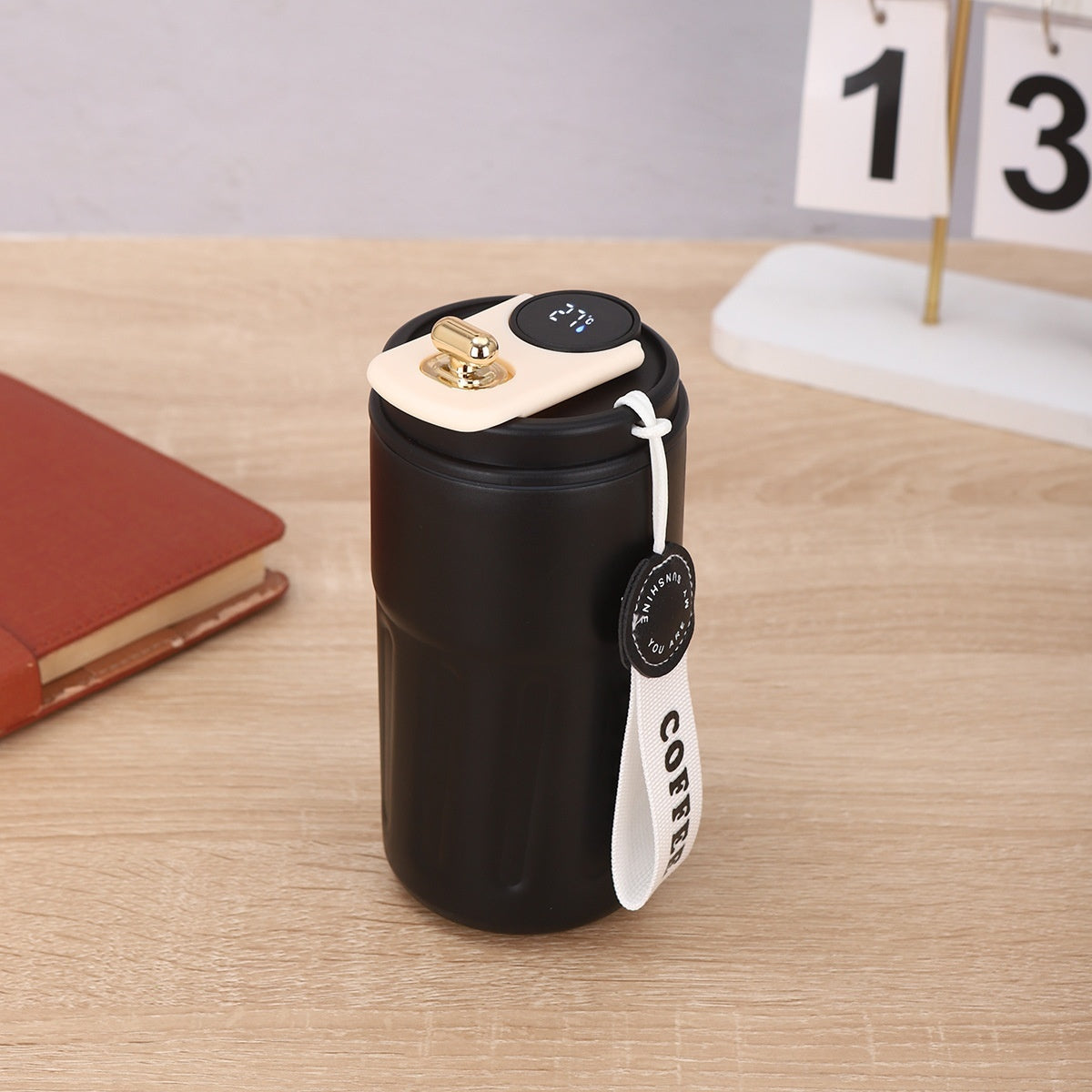 Krispfy Online Solutions Smart Digital Thermal Bottle Portable Coffee Mug Stainless Steel Water Bottle In-Car Insulated Cup Keep Cold Vacuum Flasks 450ml