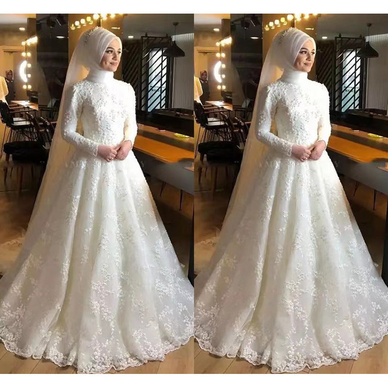 Krispfy Long Sleeve White Dignified Wedding Dress