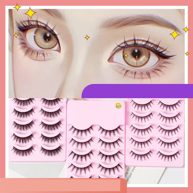 Krispfy 5 Pairs Manga Lashes New Arrival Anime Cosplay Natural Wispy  Korean Makeup Artificial False Eyelashes