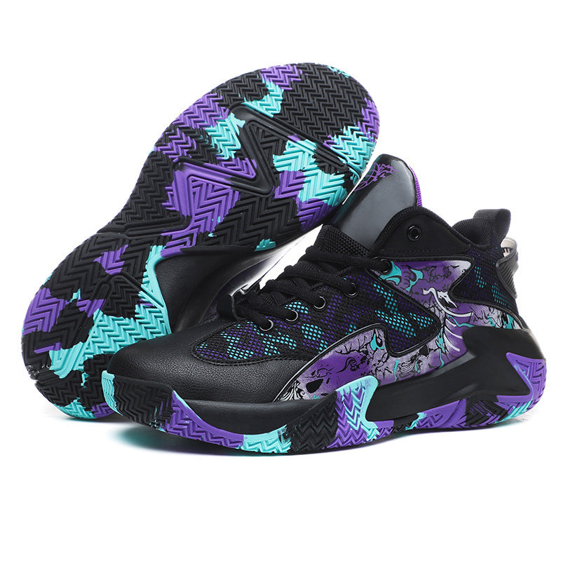 Krispfy Orignals USA - New Basketball Shoe Graffiti Rubber Breathable High Top Comfortable Men