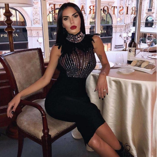 Krispfy.com - Bandage Beads Evening Dress