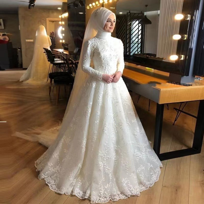 Krispfy Long Sleeve White Dignified Wedding Dress
