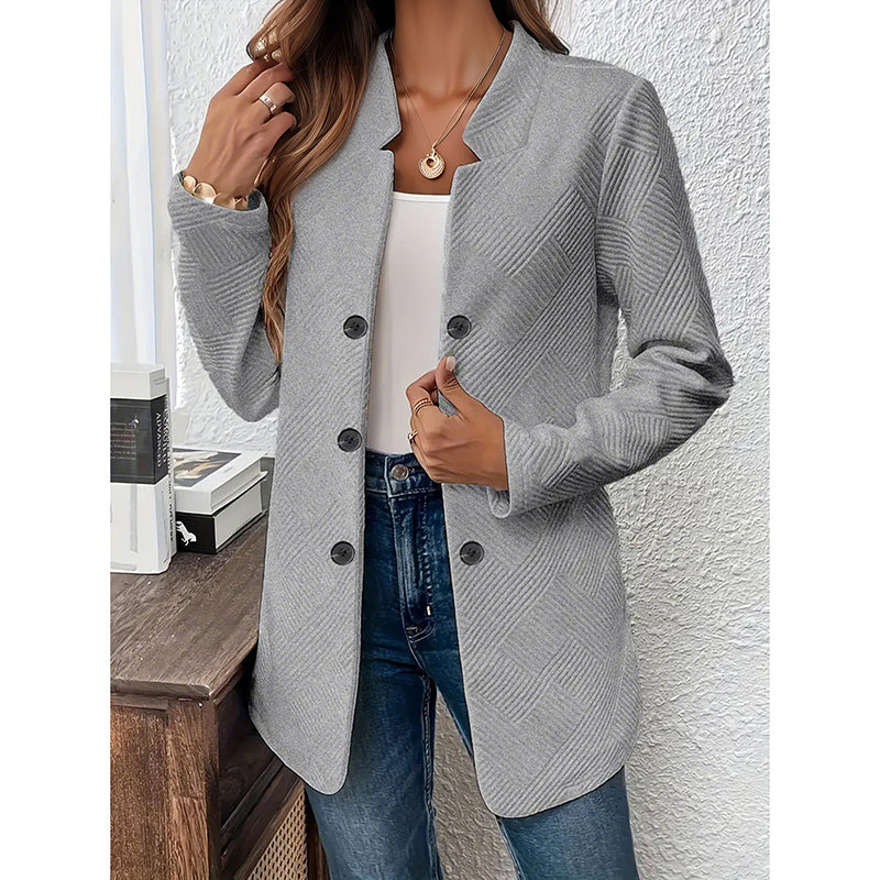 Women's Casual Business Open Front Cardigan Coat Long Sleeve Notch Collar Office Blazer Jacket