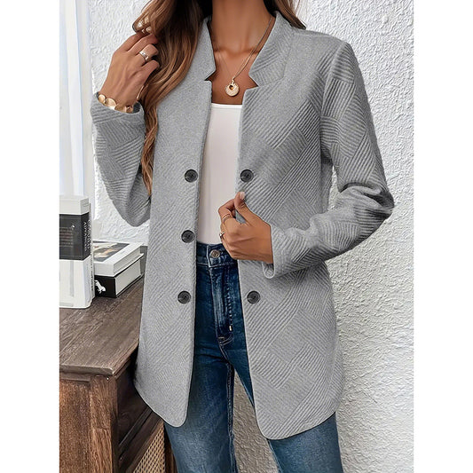 Women's Casual Business Open Front Cardigan Coat Long Sleeve Notch Collar Office Blazer Jacket