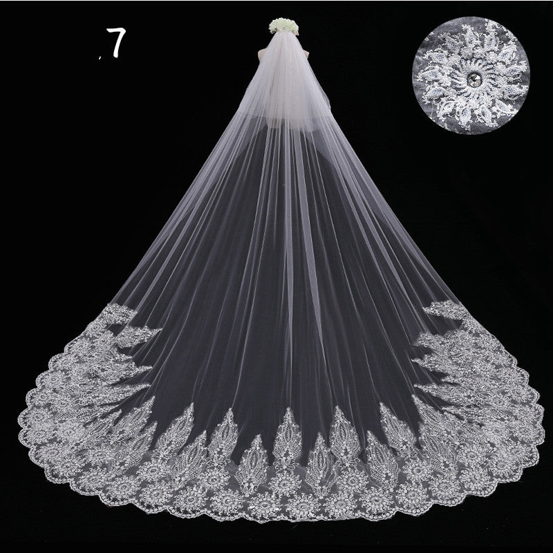 Krispfy.com Bride Wedding Master Wedding Veil Long Long Tail