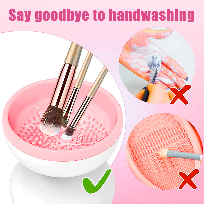 Portable USB Makeup Brush Cleaner Machine Electric Cosmetic Brush Cleaning Washing Tools Automatic Clean Makeup Brushes- Krispfy.com