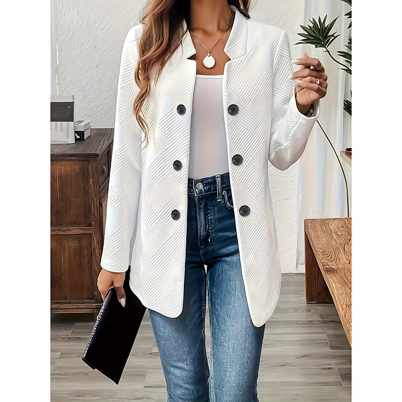 Women's Casual Business Open Front Cardigan Coat Long Sleeve Notch Collar Office Blazer Jacket