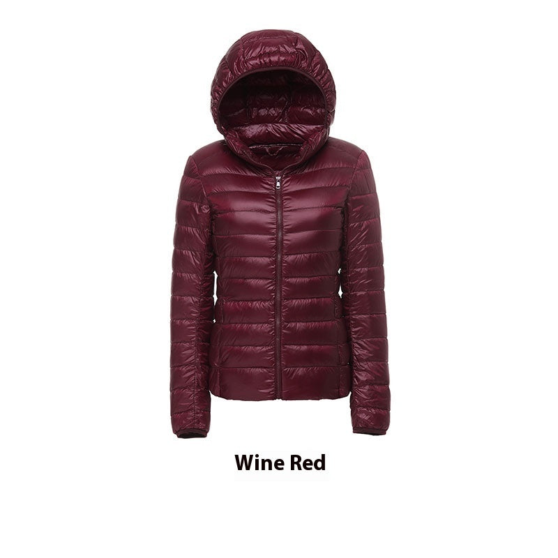 Women's Short Slim-fit Lightweight Thin Loose Hooded Coat