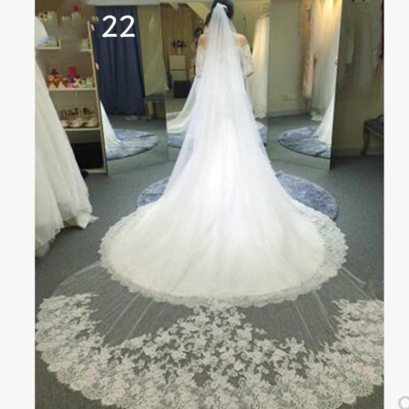 Krispfy.com Bride Wedding Master Wedding Veil Long Long Tail