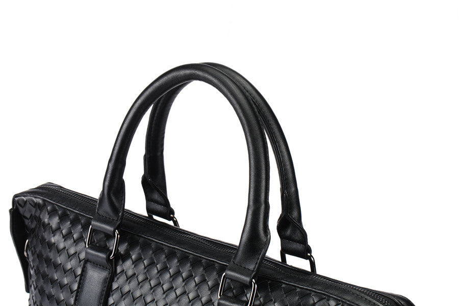 Krispfy Orignals - Men's Bag Leather Large Briefcase I Hand Woven Luxury Handbags I Business Tote Bags For Men I High Quality I Laptop Handbags