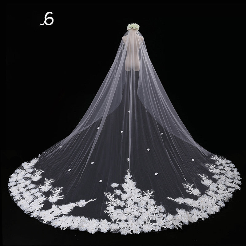 Krispfy.com Bride Wedding Master Wedding Veil Long Long Tail
