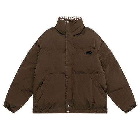 Women's Chessboard Plaid Cotton-padded Coat Winter Retro