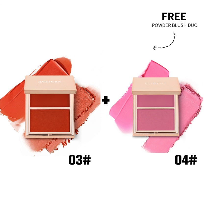 PHOFAY Double-Take Cream & Powder Blush Duo - Krispfy.com