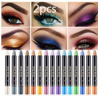 Krispfy Cosmetics Pearlescent Silkworm Eyeshadow Pen Lasting Waterproof And Not Blooming Shiny Pearlescent Gel Pen 15 Color Eye Shadow Pen