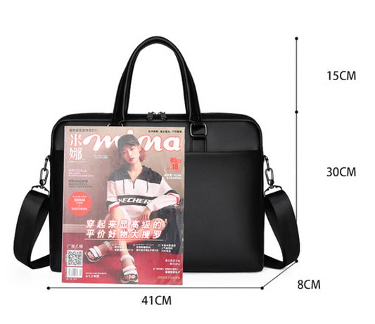 Krispfy Orignals - Men's PU Portable Oblique Span Business Briefcase - Large