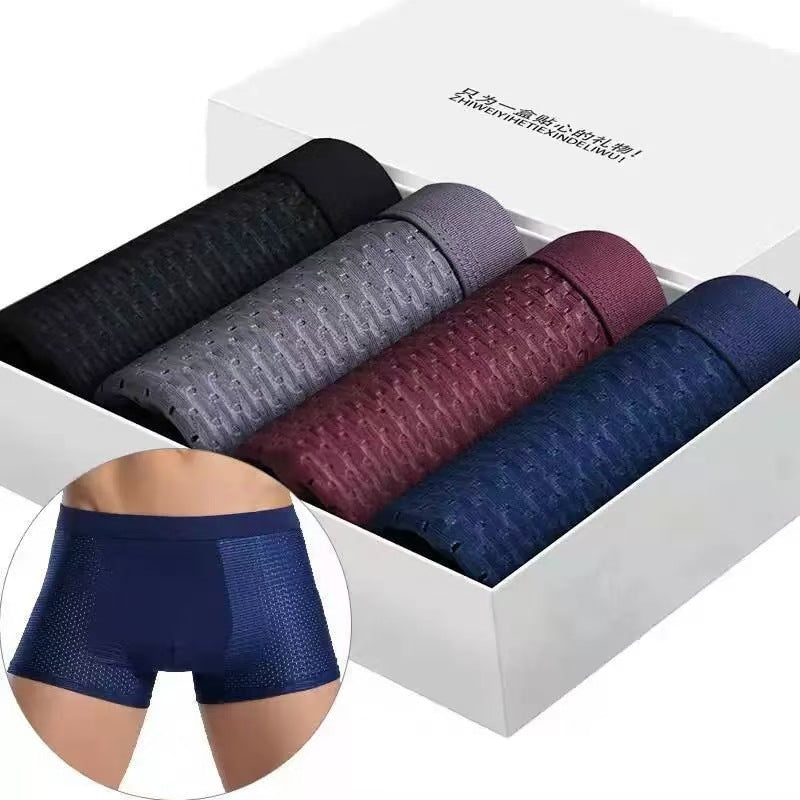Silky mesh boxer briefs