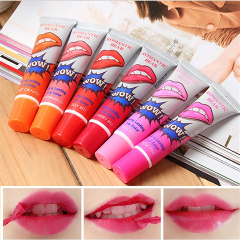 Krispfy Cosmetics Amazing 6 Colors Peel Off Liquid Lipstick Waterproof Long Lasting Lip Gloss Mask Moisturizer Makeup Tear Pull Lip Lint Cosmetic