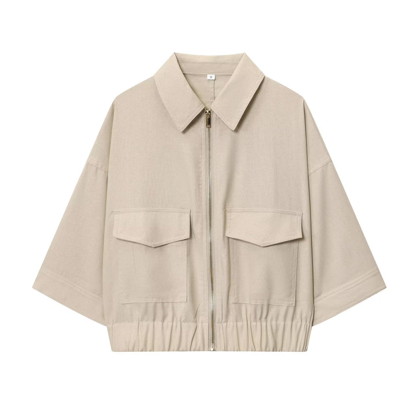 Women's New Ramie Blend Zip Jacket