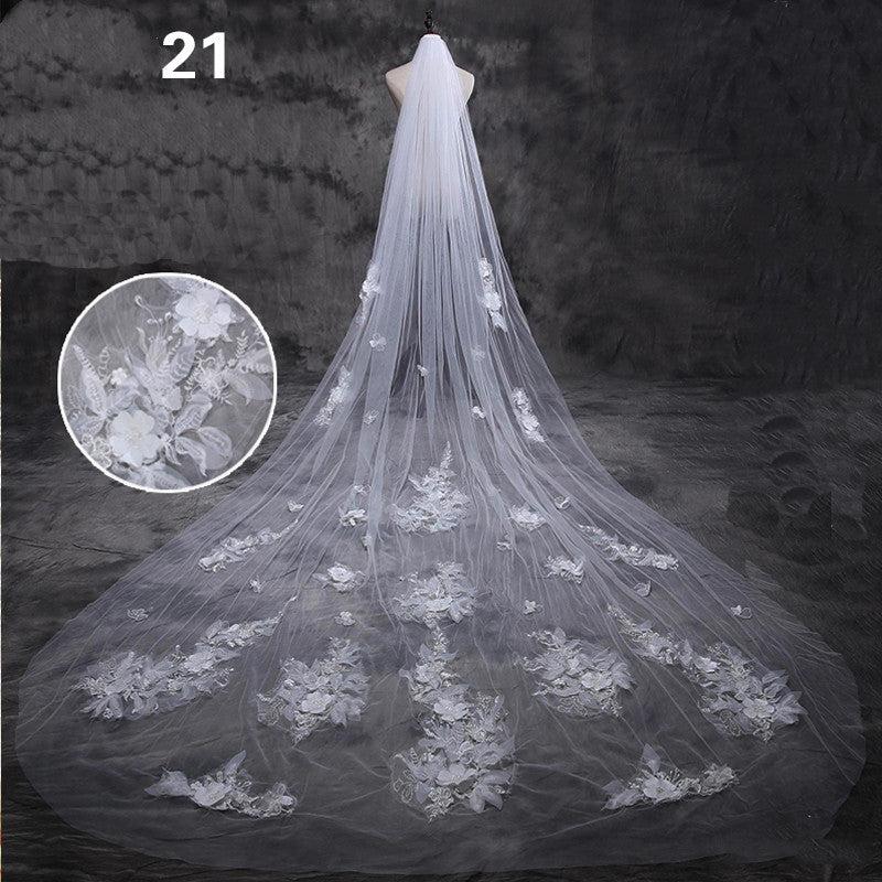 Krispfy.com Bride Wedding Master Wedding Veil Long Long Tail