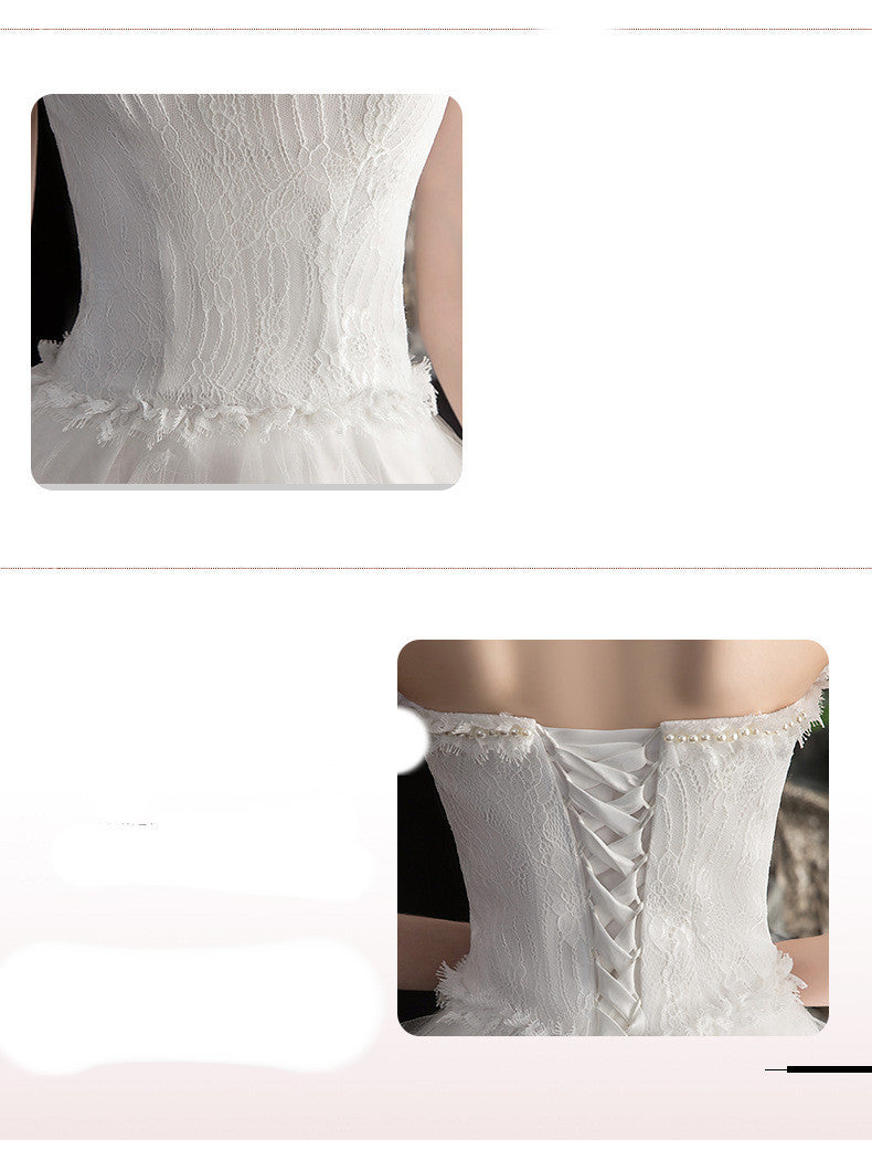 Krispfy.com Short Front And Back Length Small Trailing Wedding Dress