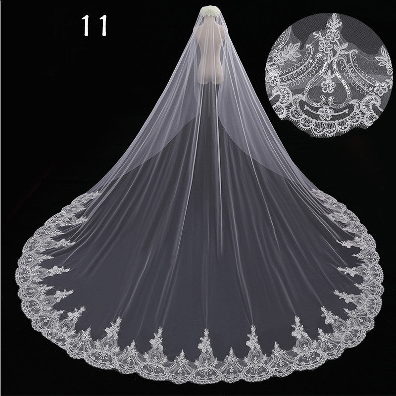 Krispfy.com Bride Wedding Master Wedding Veil Long Long Tail
