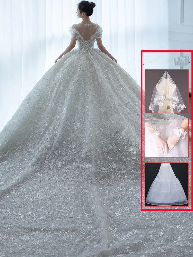 Krispfy.com - Off Shoulder French Main Wedding Dress