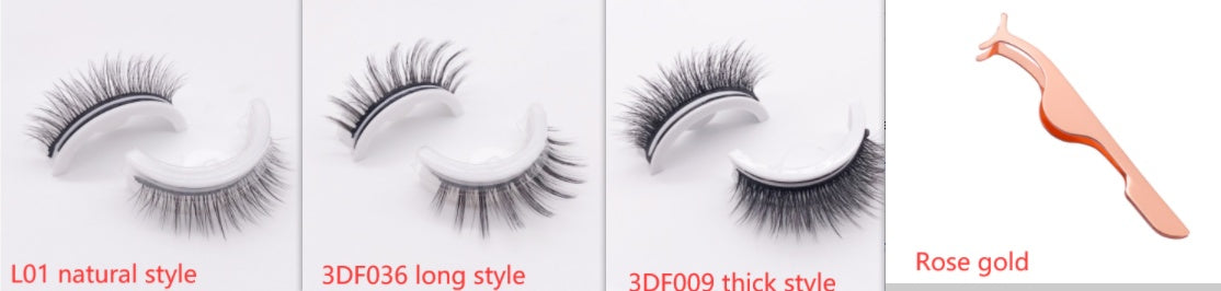 Reusable 3D Mink Lashes Natural False Eyelash - Krispfy.comes Self Adhesive Fake Glue Free Makeup Eyelash Extension Silk